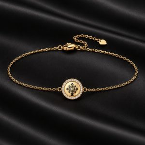 Браслет з кристалами з вишиванкою імені
